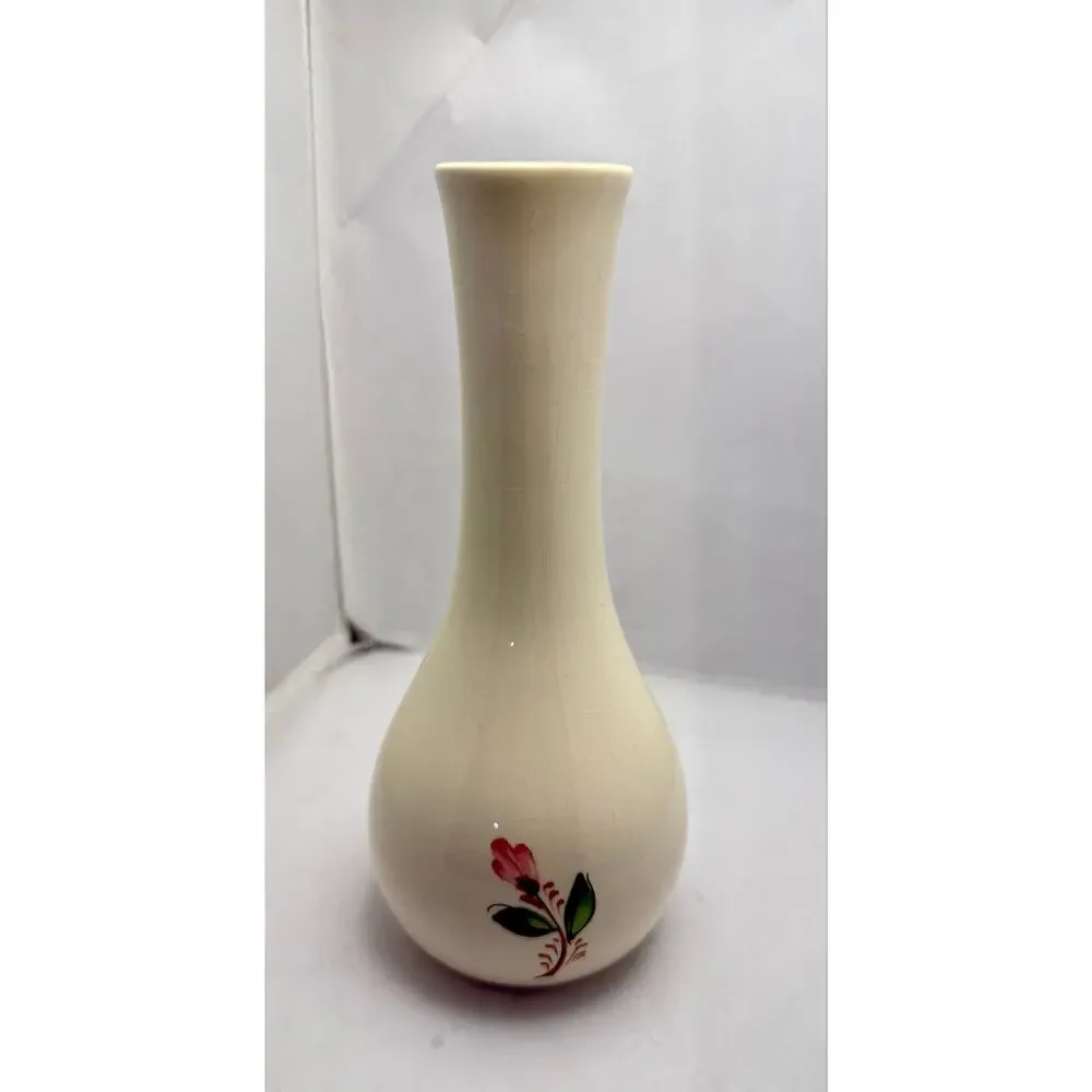 Vintage 1979 FTD Sado Portugal Hand Painted Floral Ceramic Bud Vase 8